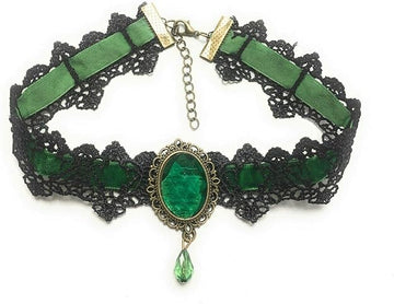 Caprilite Gothic Black Lace Necklace