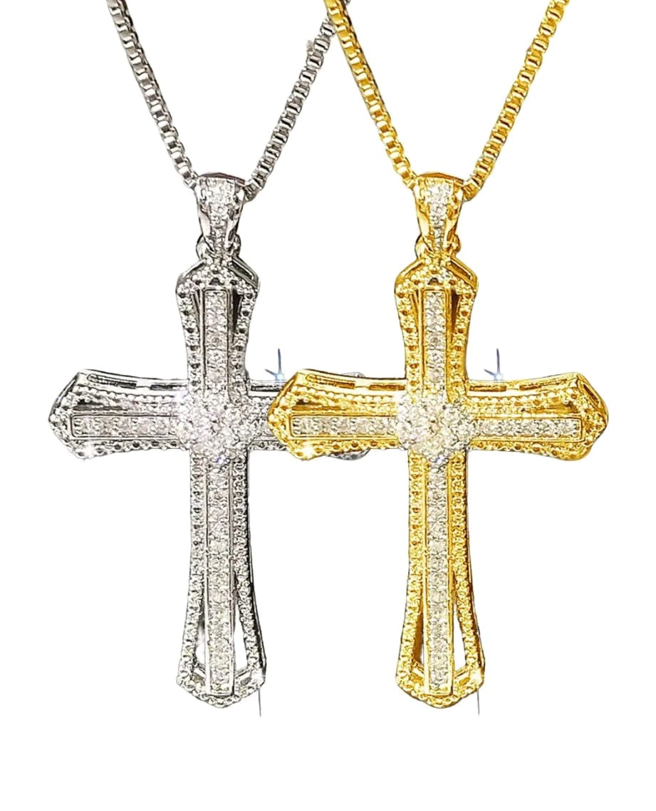 Rhinestone Pendant Cross Necklace
