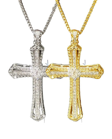 Rhinestone Pendant Cross Necklace